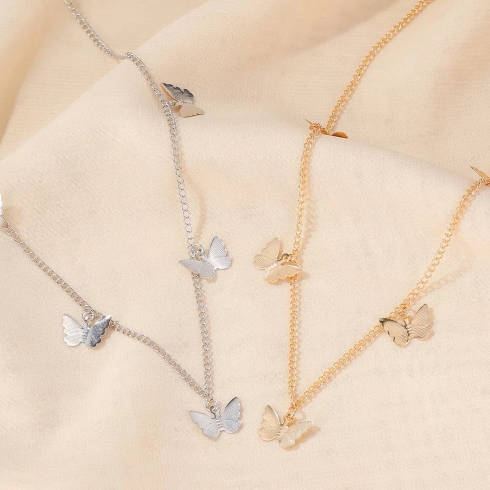 Gold/Silver butterfly bohemian choker necklace.